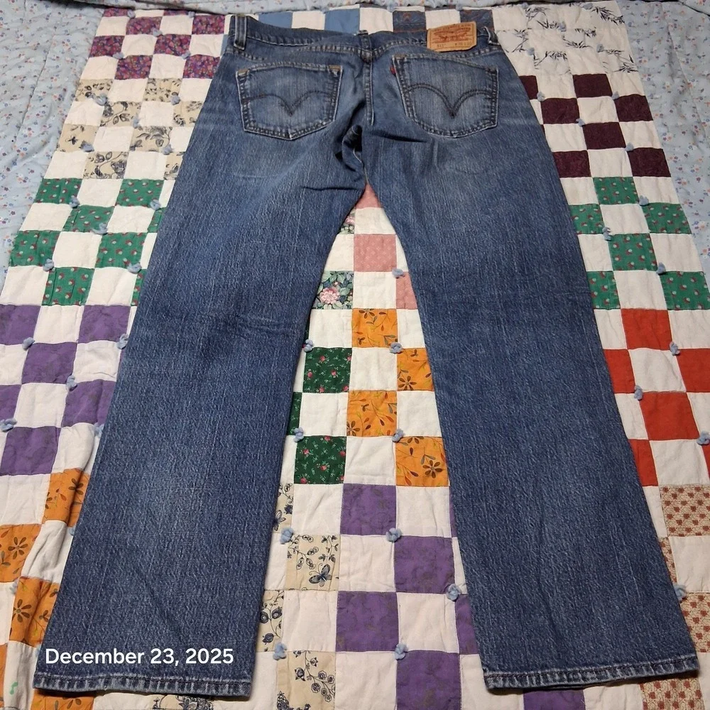 Levi's 511 Blue Jeans Men 36x30 Slim Fit Skinny Leg Denim Pants Stone Wash